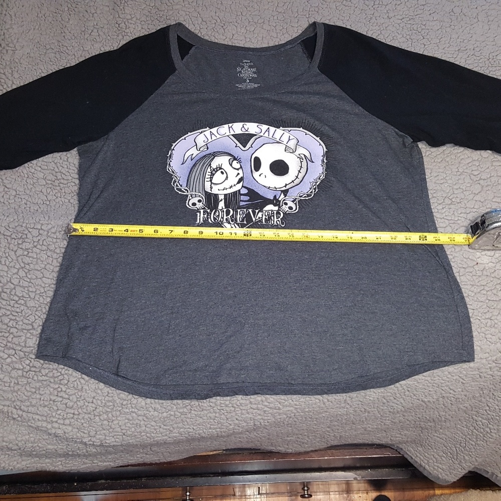 Nightmare Before Christmas Jack Sally Baseball Tee